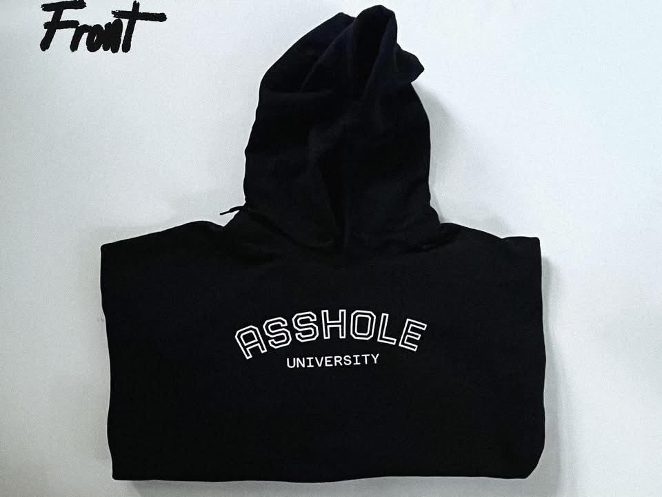 Asshole University Hoodie — Cute Grumpy Gator Graphic Pullover