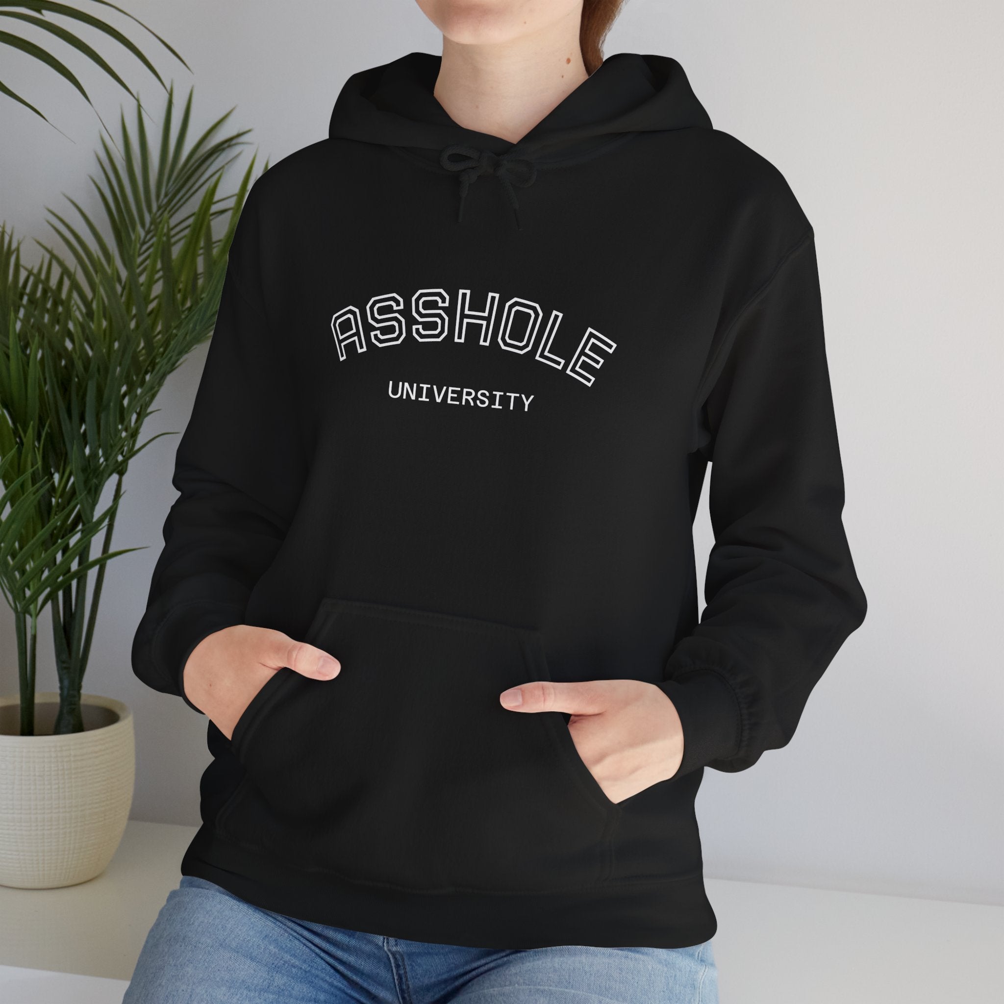 Asshole University Hoodie — Cute Grumpy Gator Graphic Pullover